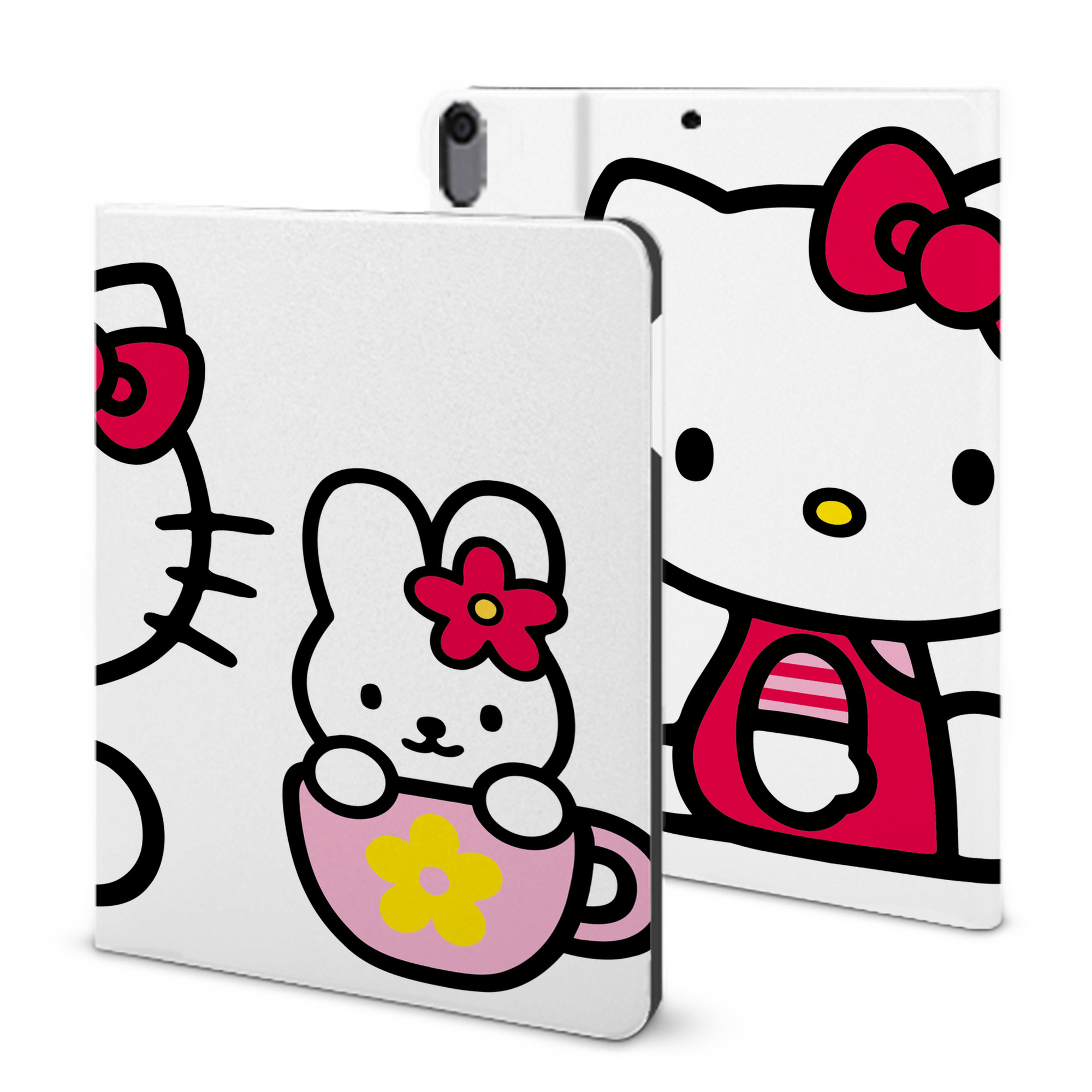 （画像用） Hello Kitty ハローキティ IPad ケース ブック型 PUレザー TPU 耐衝撃 軽量 薄型 ペン収納なし 全面保護 IPad 各モデル対応